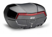 V58NNB kufr GIVI Maxia 5 černý lakovaný lesklý (Monokey), červená optika, objem 58 ltr.