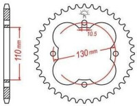 Ocelová rozeta pro sekundární řetězy typu 428, JT - Anglie (50 zubů)
