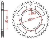 Ocelová rozeta pro sekundární řetězy typu 428, JT - Anglie (45 zubů)