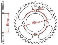 Ocelová rozeta pro sekundární řetězy typu 520, JT - Anglie (32 zubů)