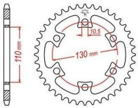 Ocelová rozeta pro sekundární řetězy typu 530, JT - Anglie (40 zubů)