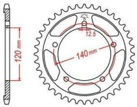 Ocelová rozeta pro sekundární řetězy typu 530, JT - Anglie (41 zubů)