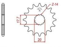 řetězové kolečko pro sekundární řetězy typu 428, JT - Anglie (16 zubů)