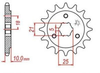 řetězové kolečko pro sekundární řetězy typu 520, JT - Anglie (15 zubů)