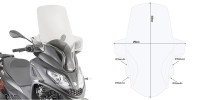 KD5614ST čiré plexi PIAGGIO Mp3 300 HPE (19-23)
