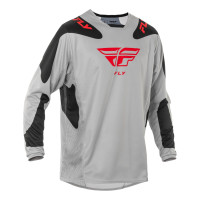 Dres KINETIC SYM, FLY RACING - USA 2025 (šedá/červená/černá)