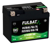 Lithiová baterie  LiFePO4  (bez LCD)  YTX4L-BS, YTX5L-BS, YTZ5S-BS, YTZ6S-BS  FULBAT  12V, 2Ah, 120A, hmotnost 0,50 kg, 107x56x85