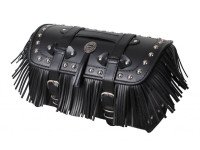 Kožený kufr na motorku TXR TK4E s třásněmi se zámkem