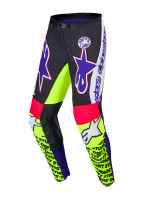 Kalhoty SUPERTECH limitovaná edice DIRT STUDIOS, ALPINESTARS (bílá/fialová/růžová/žlutá fluo) 2025