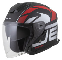 Přilba Jet Tech 2.0 RoTo, CASSIDA (černá matná/červená/bílá) 2026